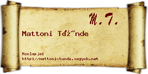 Mattoni Tünde névjegykártya